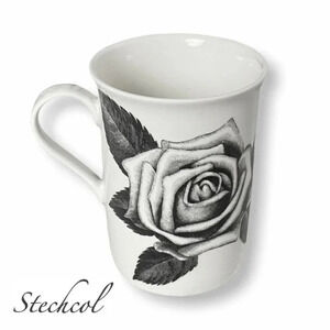 Stechcol Gracie China Black & White Rose Tea Mug